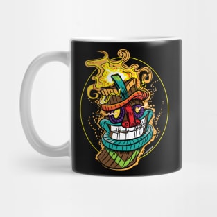 Happy Flaming Tiki Head Mug